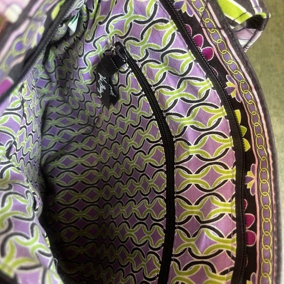 Vera Bradley Tote Classic Yellowbird Shoulder Bag Quilted‎ Black Yellow Blue - Picture 5 of 6